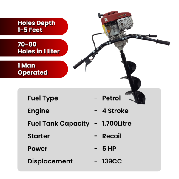 4 Stroke Earth Auger Machine 139CC - Image 3